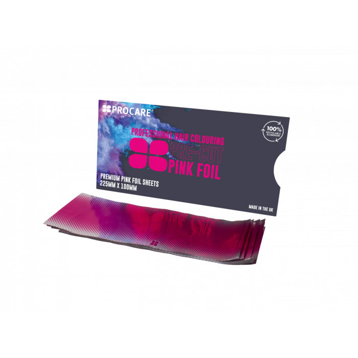 Procare Foil Strips Pink Long 225mm x 100mm (100 pack)
